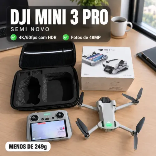 DJI Mini 3 Pro - Semi Novo, Poucas Horas de Voo, 4K HDR