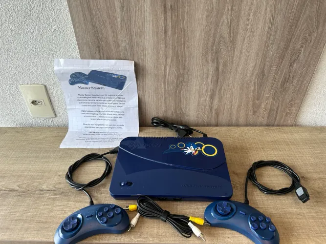 Vídeo Game Master System Evolution Blue Sonic 132 Jogos na Memória Item Coleção Tectoy