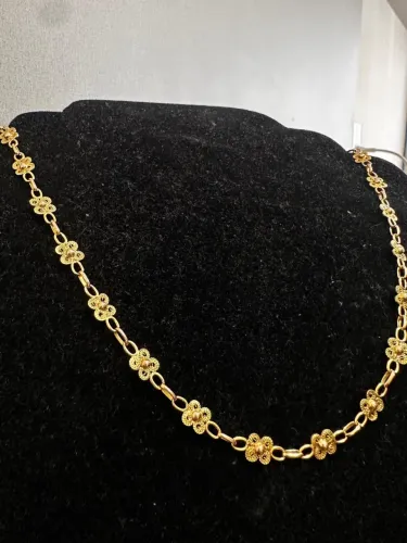 Corrente e Pulseira Flor Maciço de ouro 18k procedência garantia eterna