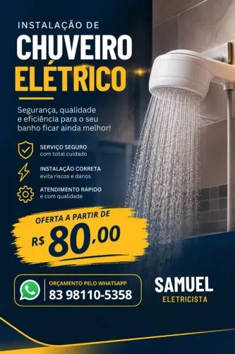 Instalação de chuveiro elétrico