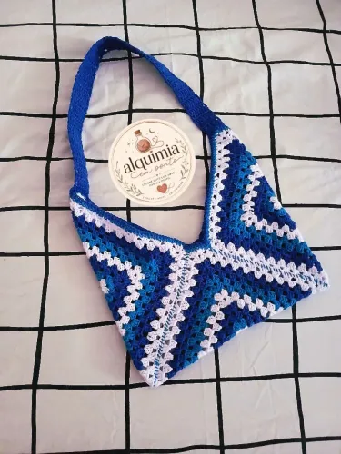 Bolsa de Crochê Azul
