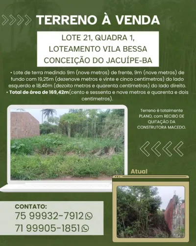 TERRENO À VENDA VILA BESSA - QUITADO