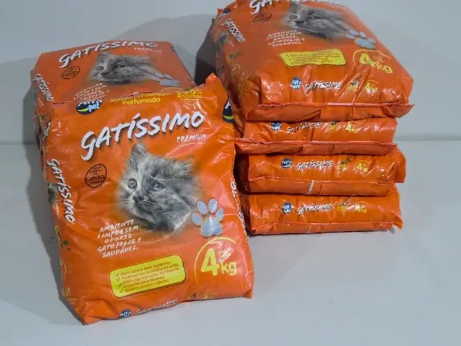 Areia Higiênica Gatíssimo Premium 4 kg 100% Natural para Gatos