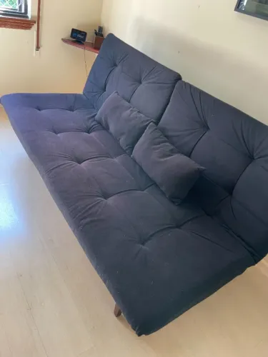 Sofá-Cama 3 Lugares Pratic Madeira Siena Móveis - Preto