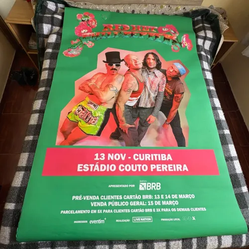 Red Hot Chili Peppers Mega Pôster 1,80x1,20 Show de Curitiba