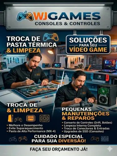 WJ Games - Pequenos reparos  e limpeza em consoles e controles 