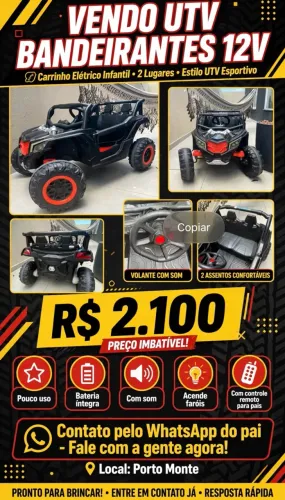 UTV ELÉTRICO BANDEIRANTES 12V