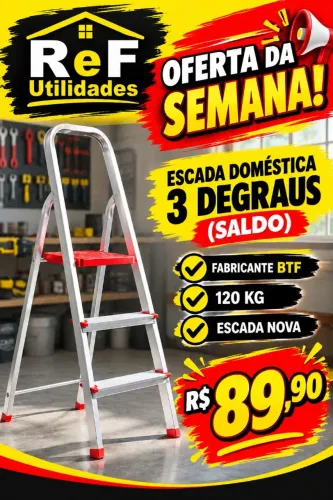 Escada Doméstica de Alumínio 3 degraus