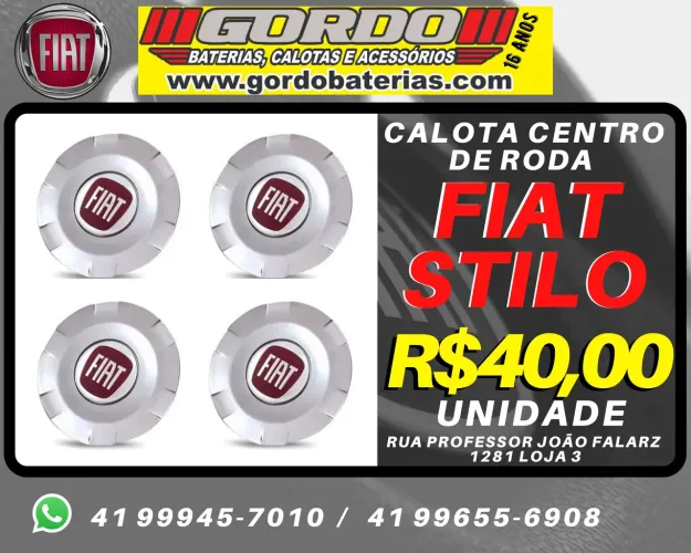 Calota centro de roda Fiat Stilo. R$40,00 a unidade. Disk entrega 