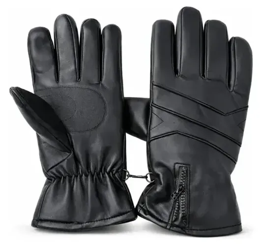 Luvas de Couro Sintético para Motocicleta - Preto Único, Impermeáveis e de Alta Resistênci