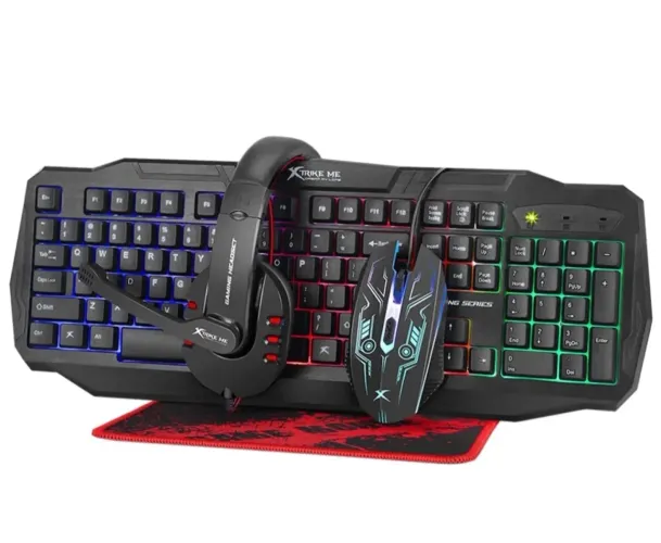 Kit Gamer Strike Me CM-406 Headset + Mouse + Teclado + Mousepad (4 em1) 