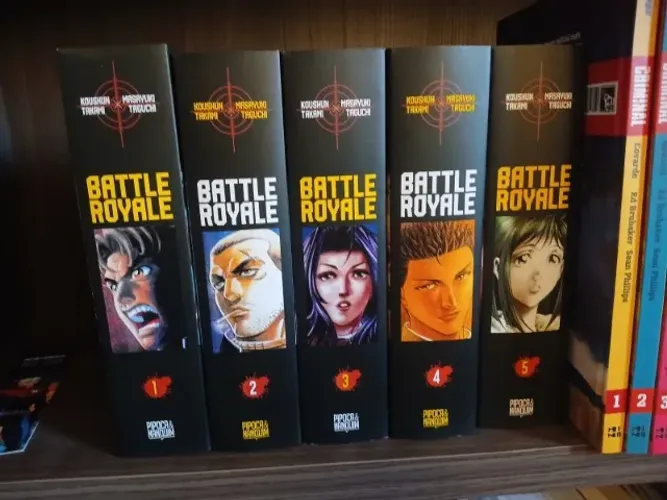 BATTLE ROYALE - EM 5 VOL. - MANGÁ DE KOUSHUM TAKAMI /MASAYUKI TAGUCHI  ED.PIPOCA E NANQUIM