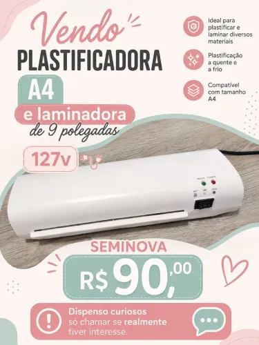 Vendo plastificadora seminova