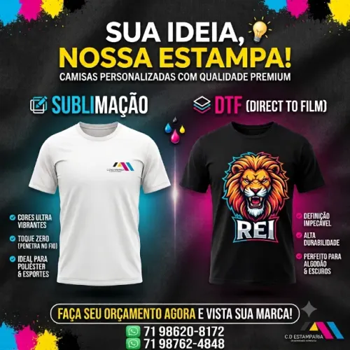 Camisas personalzadas Sublimação / DTF