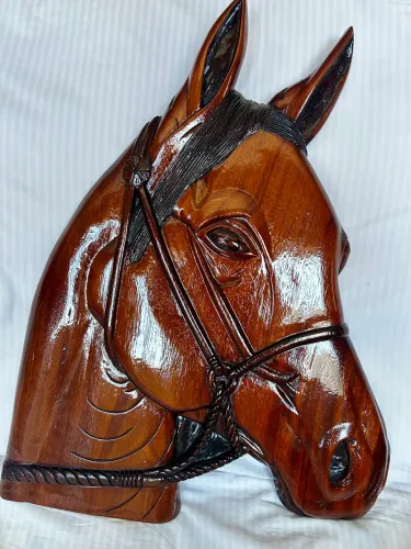 Cabeça Cavalo de Madeira pra parede 