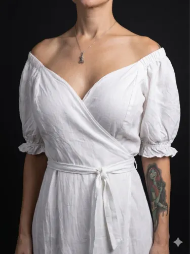 Vestido branco transpassado G usado casamento verão chá de revelação 