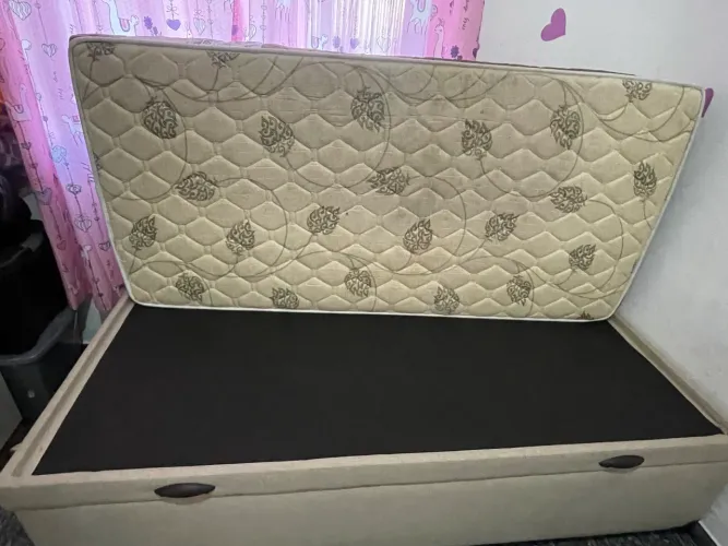 Cama baú de solteiro c/ colchão
