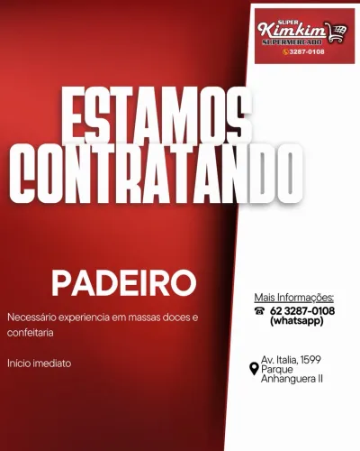Contrata-se padeiro