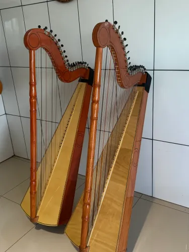 Harpa Paraguai nova 37 cordas + capa + protetor de cabeça