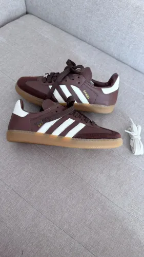 Tênis Adidas Samba Prime White/Coffe Feminino Premium (Foto Real)