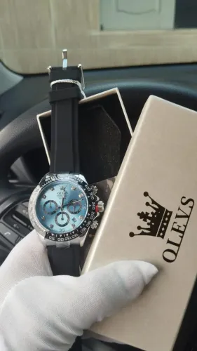 Relógio Unissex Olevs Com Pulseira Silicone-Azul