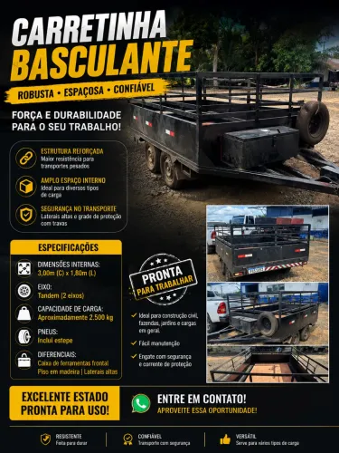 Carretinha reforçada a venda
