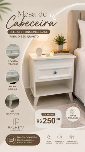 Mesa de cabeceira MDF