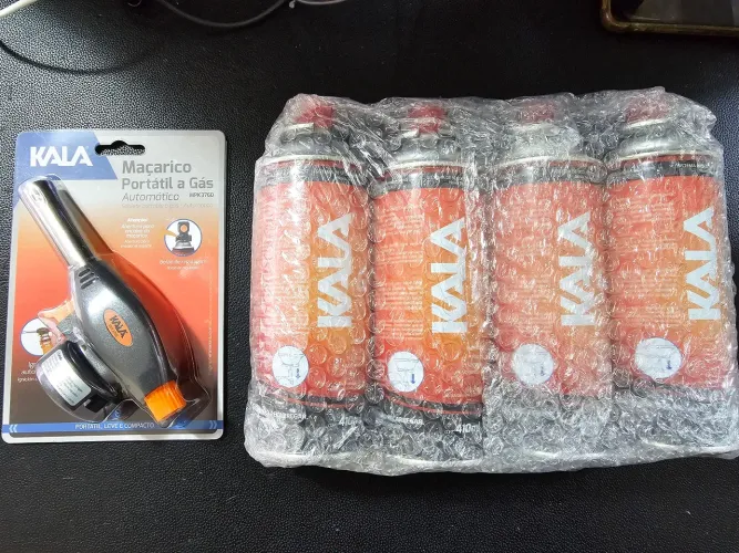 Maçarico portátil a gás Kala + 4 refis. (Novo)