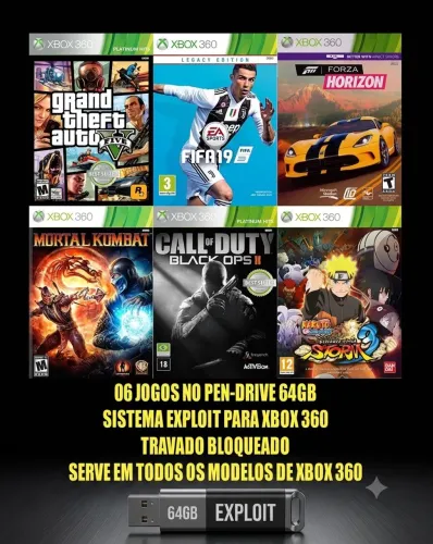 Jogo xbox 360 gta5,fifa,forza,mortal,call of duty,naruto