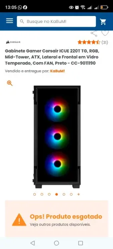 Gabinete Gamer para CPU - ICE Corsair RGB