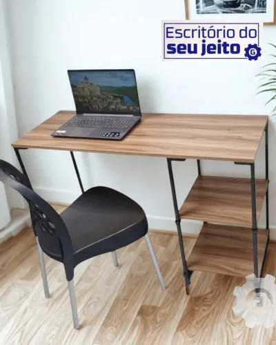 mesa Industrial com prateleira 1,1m NOVA Escrivaninha Multiuso para Computador Notebook