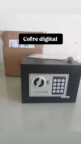 Cofre prata digital com 2 chaves forkis