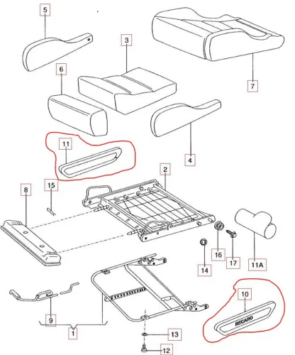 Placa para banco recaro