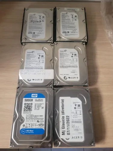 Lote 6 hds pc 500gb seagate barracuda e 1 wd todos 100% garantia so 298 reais tudo