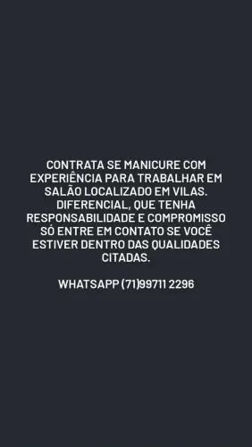 Vagas para Manicure