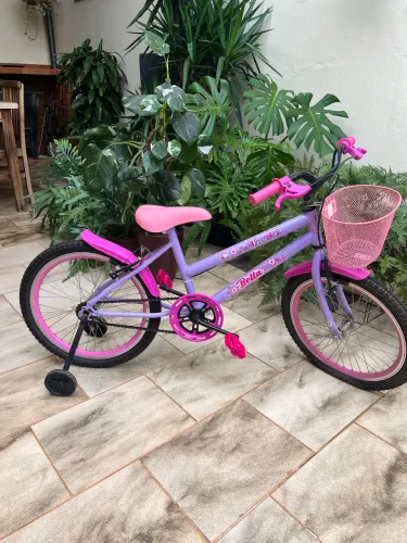 Bicicleta Infantil Menina Rosa e Roxo Aro 20