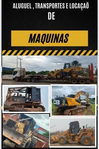 Carreta prancha e máquinas