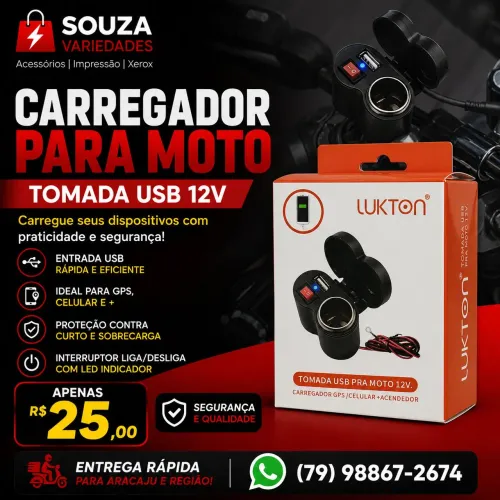 Carregador de Celular para Moto