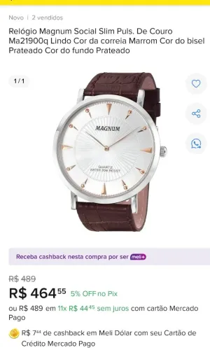 Relógio Magnum dress watch slim 