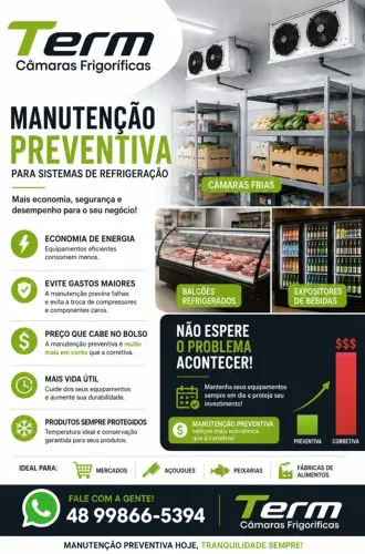 Refrigeração - Manutenção de equipamentos e câmaras frigoríficas 