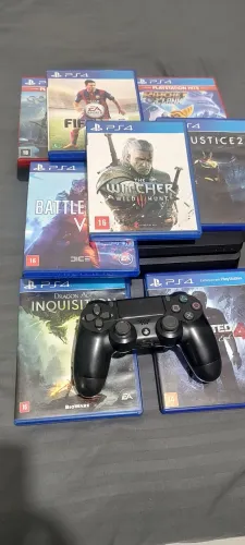 Ps4 completo Slim + 8 jogos