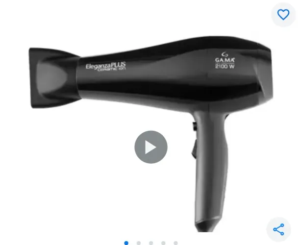 Secador de Cabelo GAMA ITALY Ceramic Íon Preto - 2100W 2m