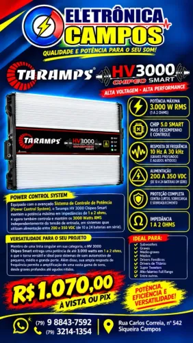 AMPLIFICADOR TARAMPS HV 3000.1