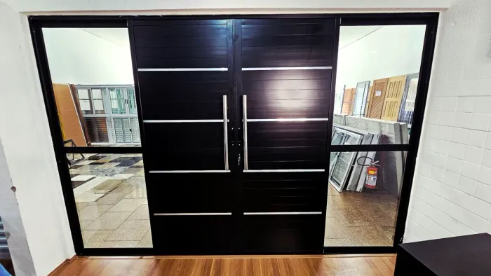 PORTA DE CORRER 3 METROS - PORTA SACADA LAMBRIL LUXO PRETA 3M