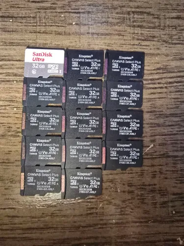 Lote 15 Cartões SD 32GB Kingston e SanDisk