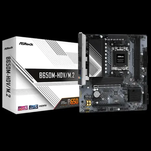 Placa Mãe ASRock B650M-HDV/M.2, Chipset B650, AMD AM5, M-ATX, DDR5, Wi-Fi 6E