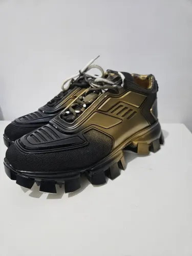 Tênis Prada Cloudbust Thunder Knit Black Gold
