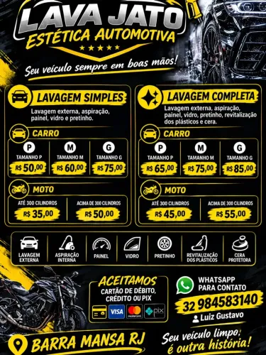 Lava jato estética automotiva
