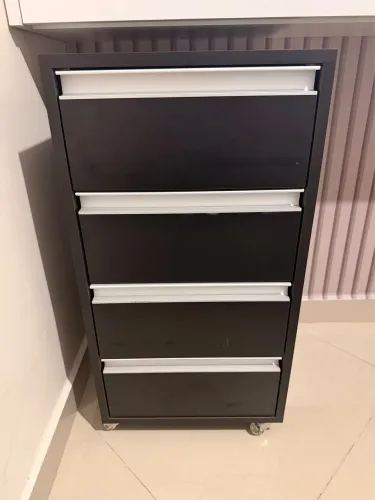 Gaveteiro Preto 4 Gavetas 100%mdf Corredicas Telescopicas