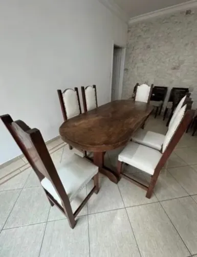 Mesa Madeira Maciça de Embu das Artes 6 Cadeiras